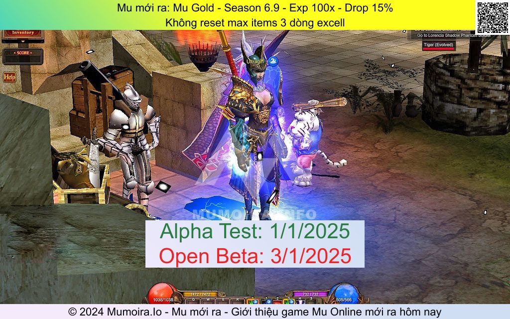 Mu mới ra, Mu Gold, mugold.vn, Mu Online, Mu SS6 mới ra, Mu Test tháng 1 2025, Không reset max items 3 dòng excell, Season 6.9