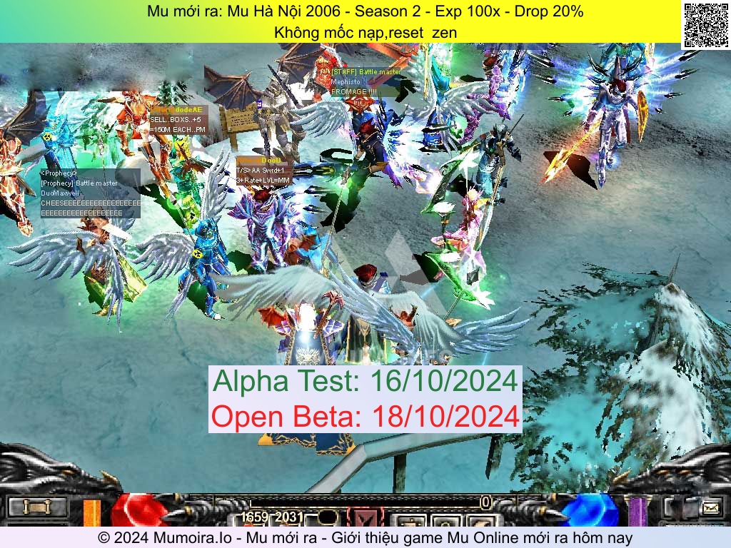 Mu mới ra, Mu Hà Nội 2006, muhanoi2006.net, Mu Online, Mu SS2 mới ra, Mu Test tháng 10 2024, Không mốc nạp,reset  zen, Season 2