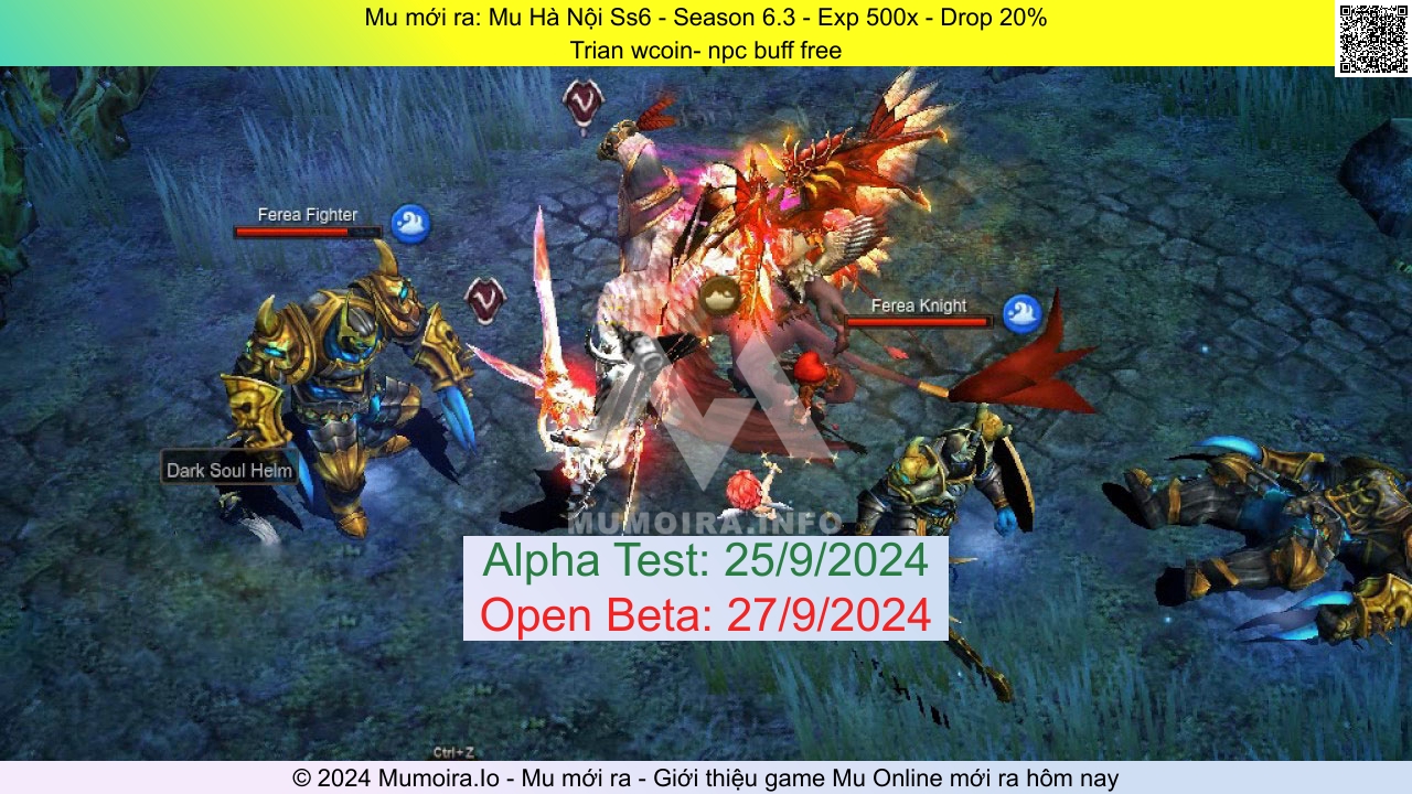 Mu mới ra, Mu Hà Nội Ss6, muhnss6net.com, Mu Online, Mu SS6 mới ra, Mu Test tháng 9 2024, Trian wcoin- npc buff free, Season 6.3