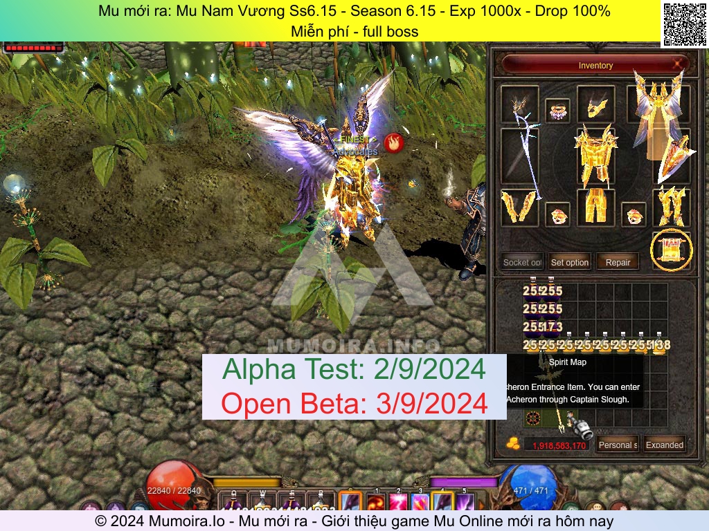 Mu mới ra, Mu Nam Vương Ss6.15, muchientuoc.biz, Mu Online, Mu SS6 mới ra, Mu Test tháng 9 2024, Miễn phí - full boss, Season 6.15