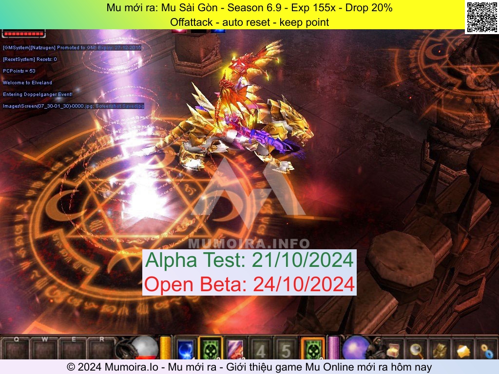 Mu mới ra, Mu Sài Gòn, mumn.top, Mu Online, Mu SS6 mới ra, Mu Test tháng 10 2024, Offattack - auto reset - keep point, Season 6.9