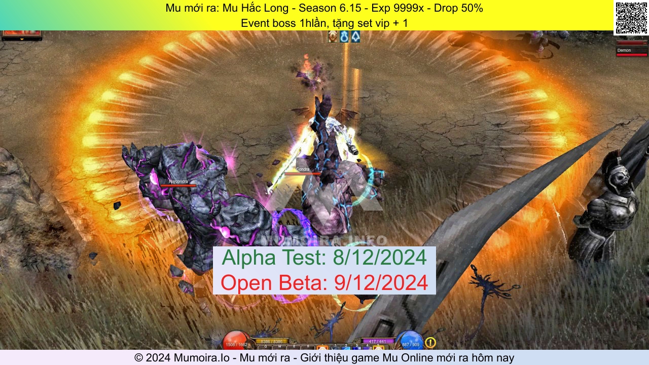 Mu mới ra, Mu Hắc Long, mu-haclong.info, Mu Online, Mu SS6 mới ra, Mu Test tháng 12 2024, Event boss 1hlần, tặng set vip + 1, Season 6.15