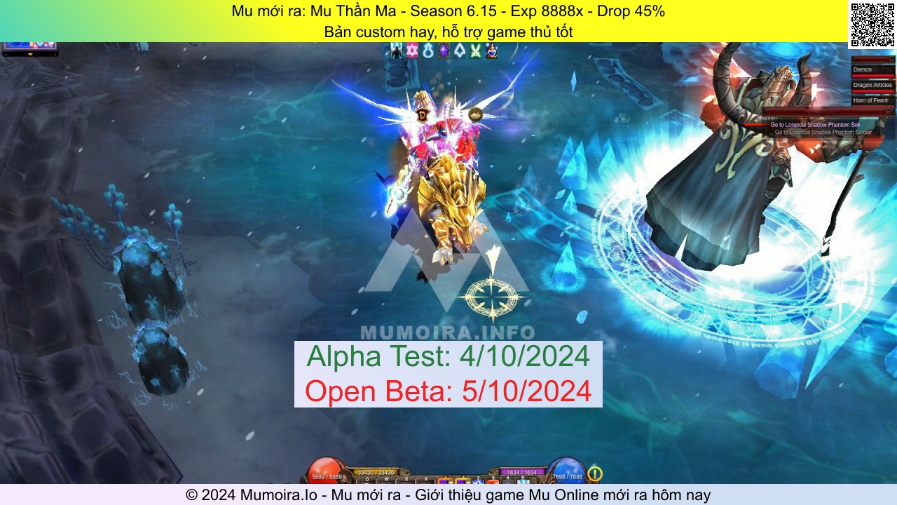 Mu mới ra, Mu Thần Ma, mu-thanma.info, Mu Online, Mu SS6 mới ra, Mu Test tháng 10 2024, Bản custom hay, hỗ trợ game thủ tốt, Season 6.15