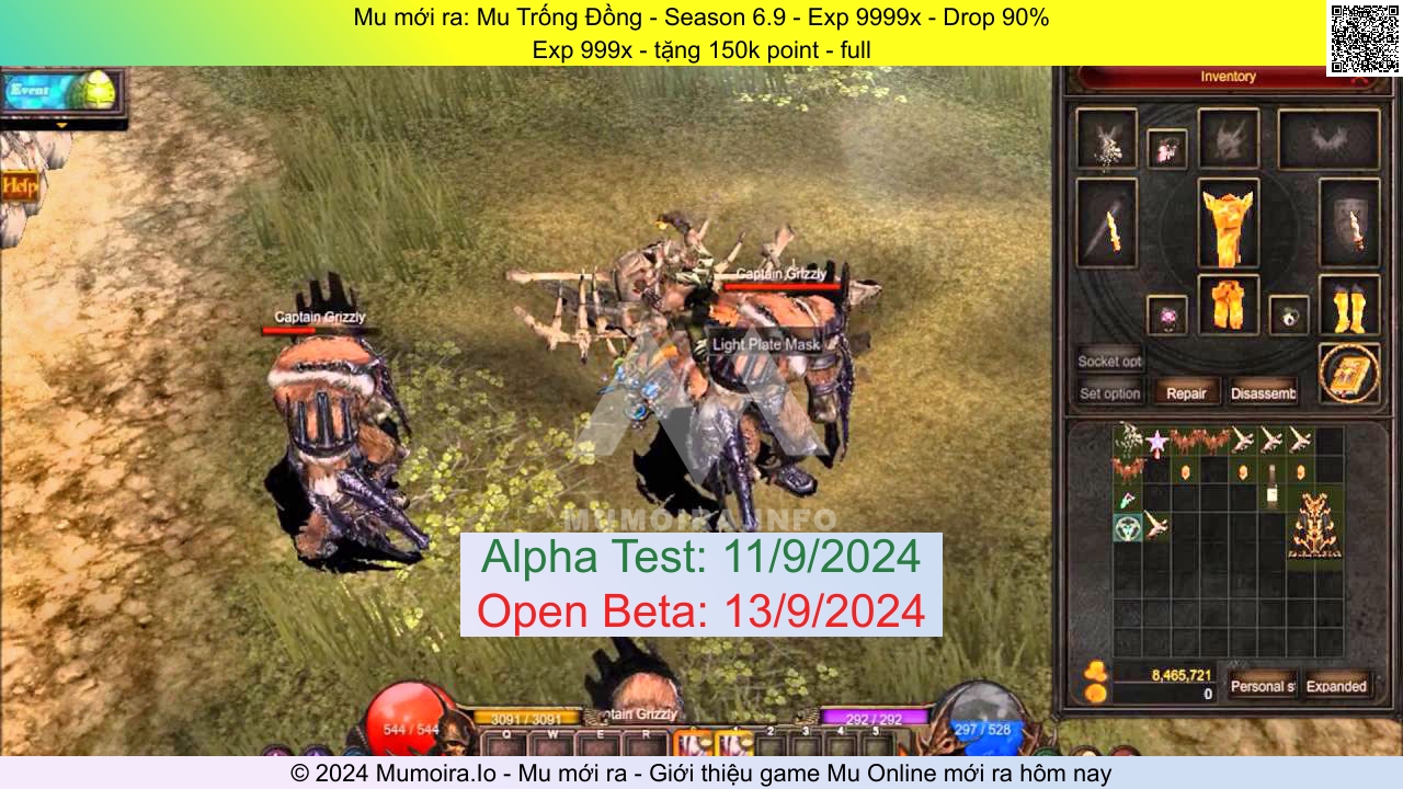 Mu mới ra, Mu Trống Đồng, mutrongdong.vn, Mu Online, Mu SS6 mới ra, Mu Test tháng 9 2024, Exp 999x - tặng 150k point - full, Season 6.9