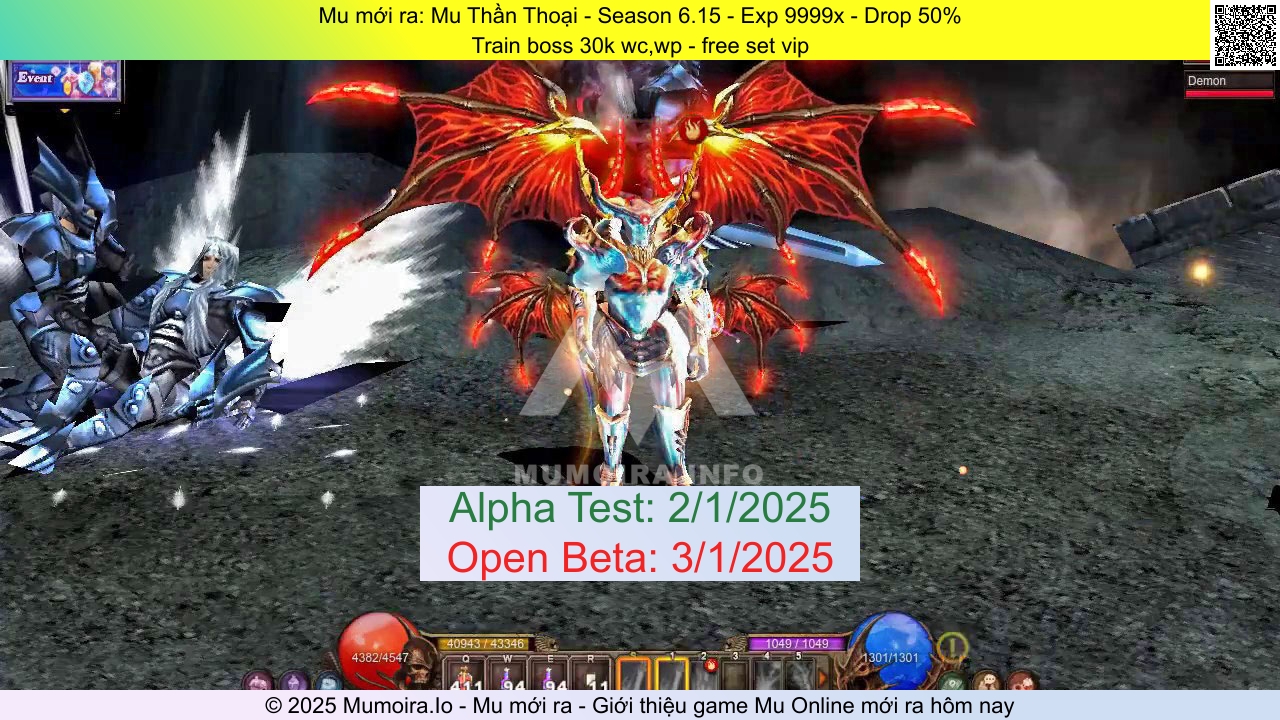 Mu mới ra, Mu Thần Thoại, muthanthoai.info, Mu Online, Mu SS6 mới ra, Mu Test tháng 1 2025, Train boss 30k wc,wp - free set vip, Season 6.15