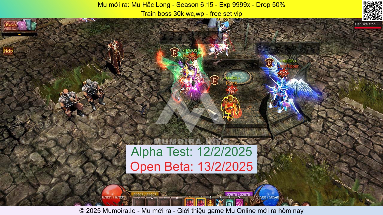 Mu mới ra, Mu Hắc Long, mu-haclong.info, Mu Online, Mu SS6 mới ra, Mu Test tháng 2 2025, Train boss 30k wc,wp - free set vip, Season 6.15