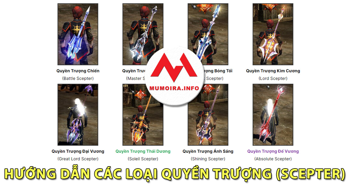 Hướng dẫn các loại Quyền Trượng (Scepter) Mu Online - Mumoira.info