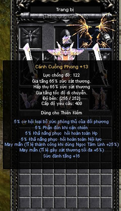 Cánh 3 Full 4 dòng hoàn hảo - Mu Online