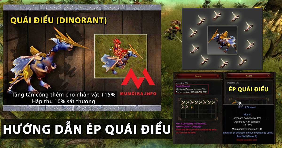 Hướng dẫn ép Quái Điểu (Dinorant) - Mu Online