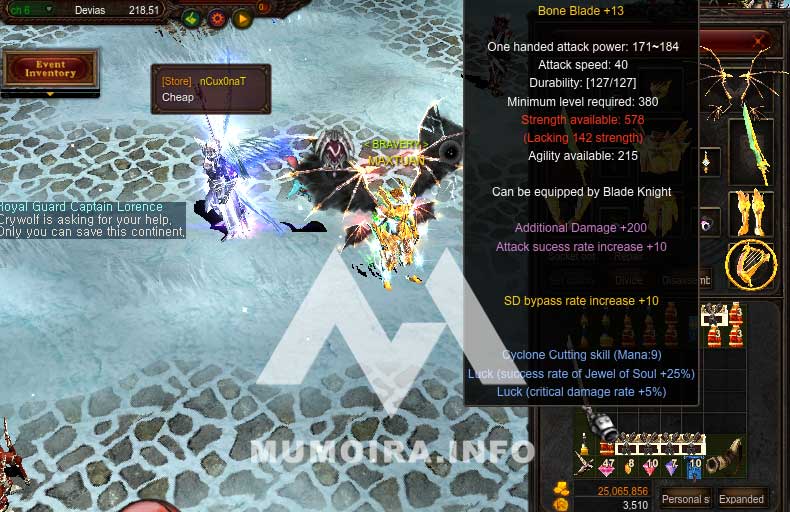 Kinh nghiệm khảm dòng vàng cho PvP và PvM trong Mu Online